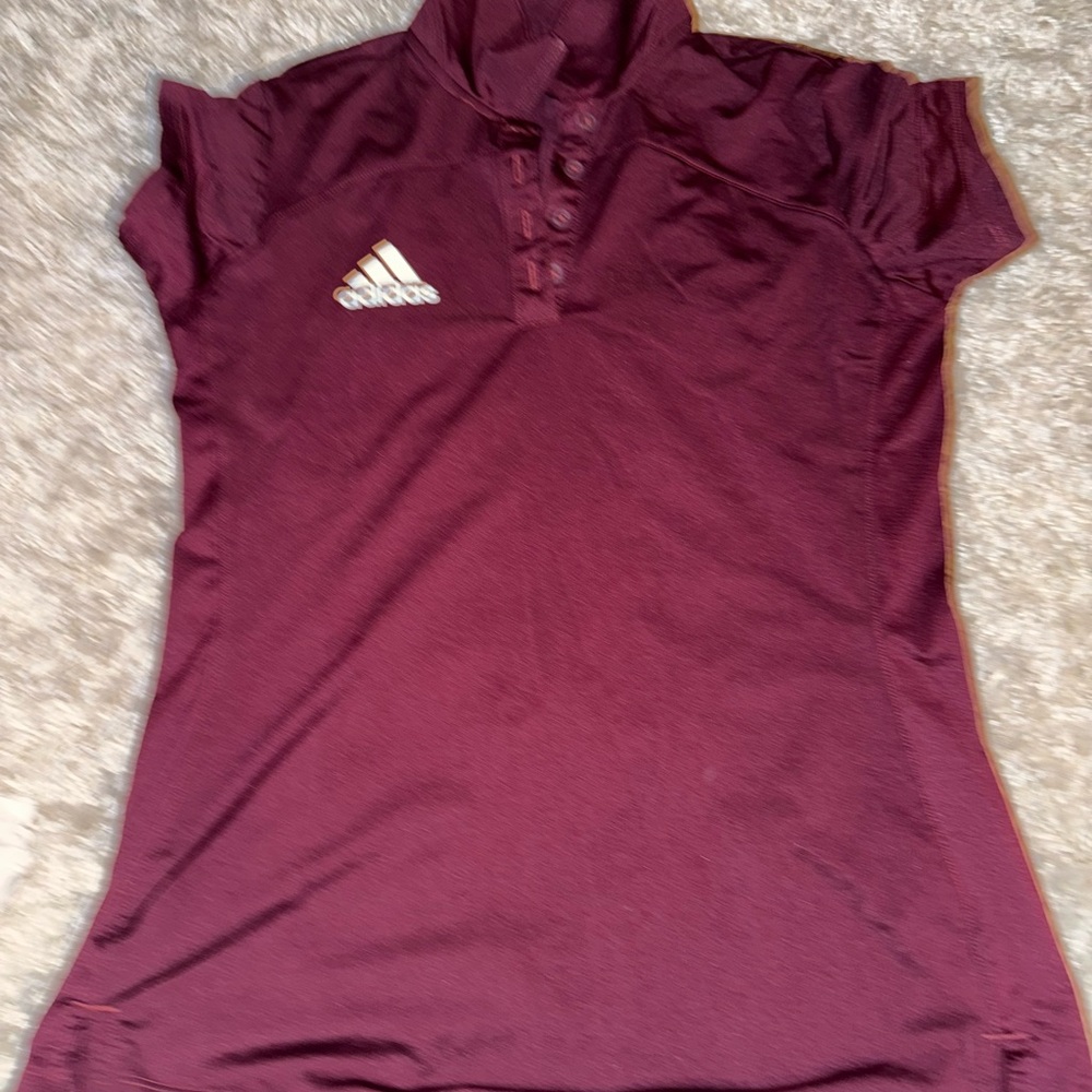 Adidas Burgundy Polo Shirt